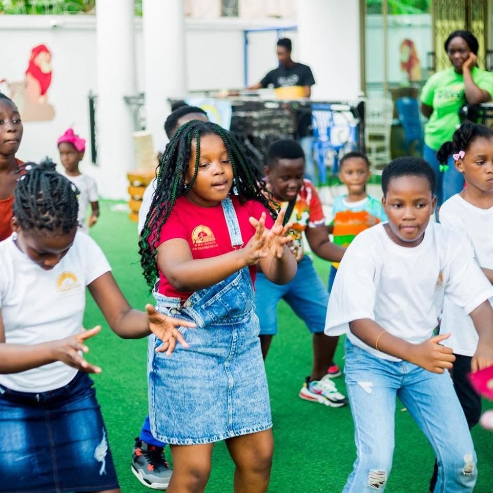 Learners dancing at Market Day